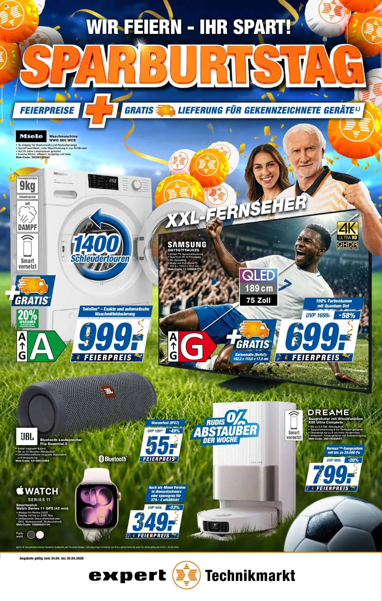 Vorschau von dem Prospekt des Geschäftes Expert, gültig ab dem 24.04.2026 - Samsung, Waschmaschine, Smartwatch, Miele