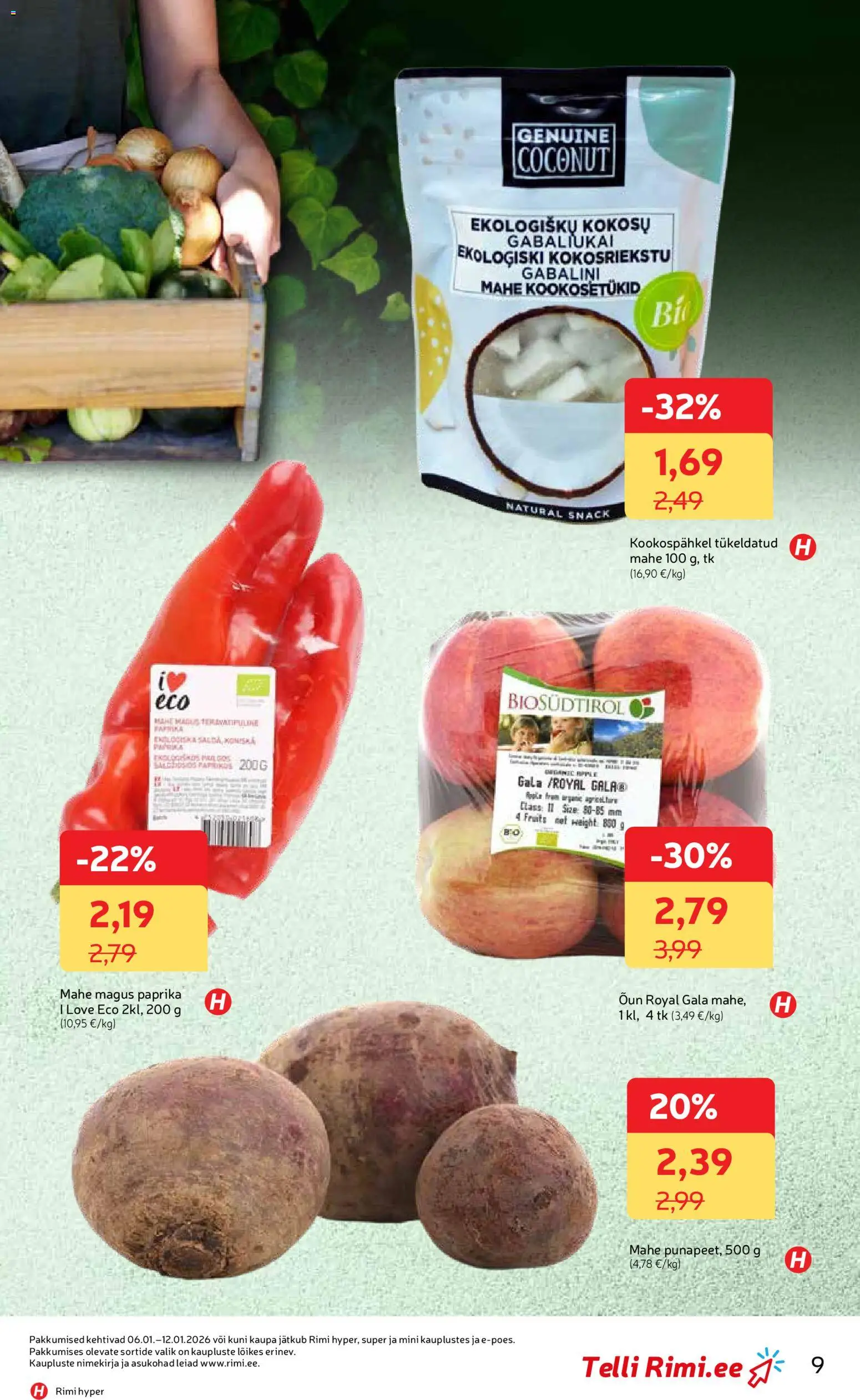 Rimi kliendilehe eelvaade alates 2026.01.06