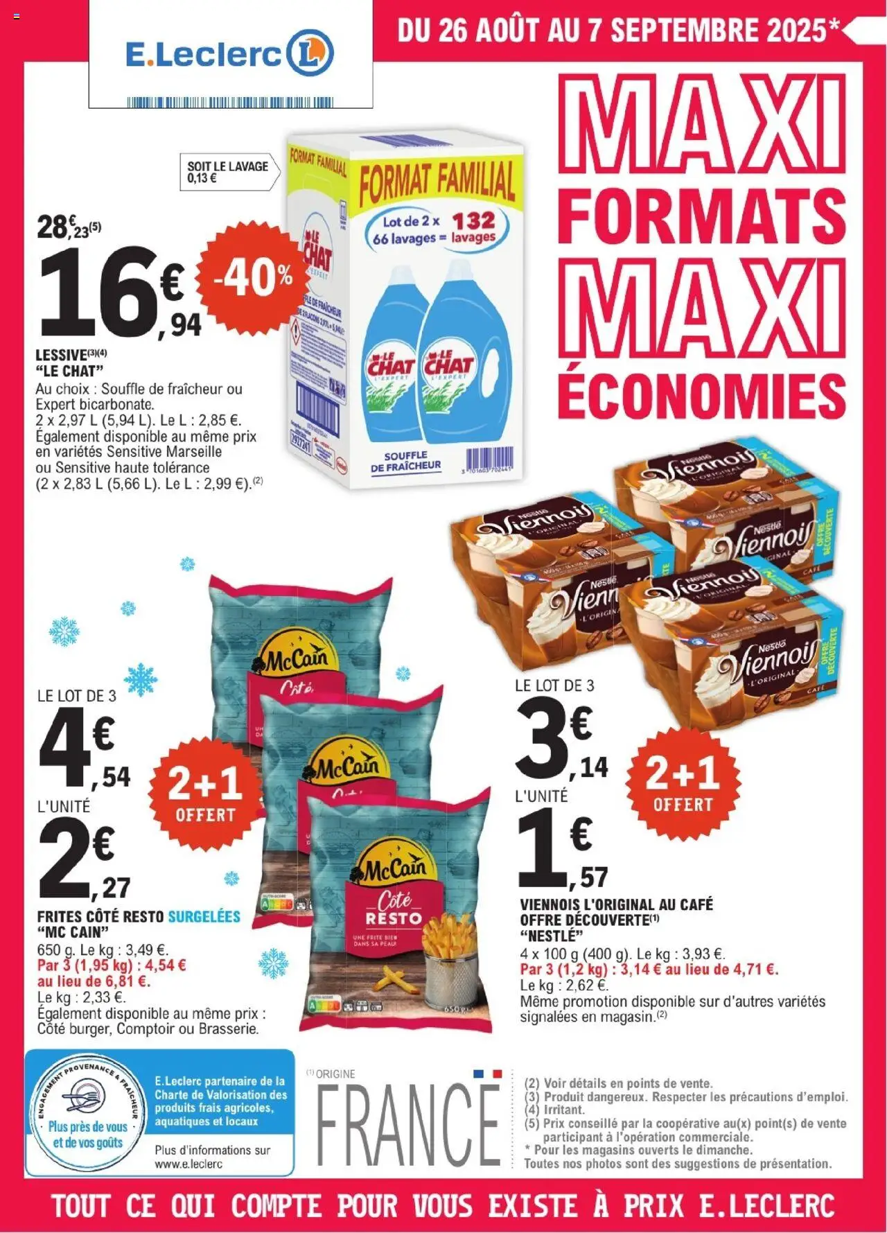 Maxi formats maxi économies | Le Blanc Mesnil de la boutique E.Leclerc valable du 26/08/2025 - Page numéro 1