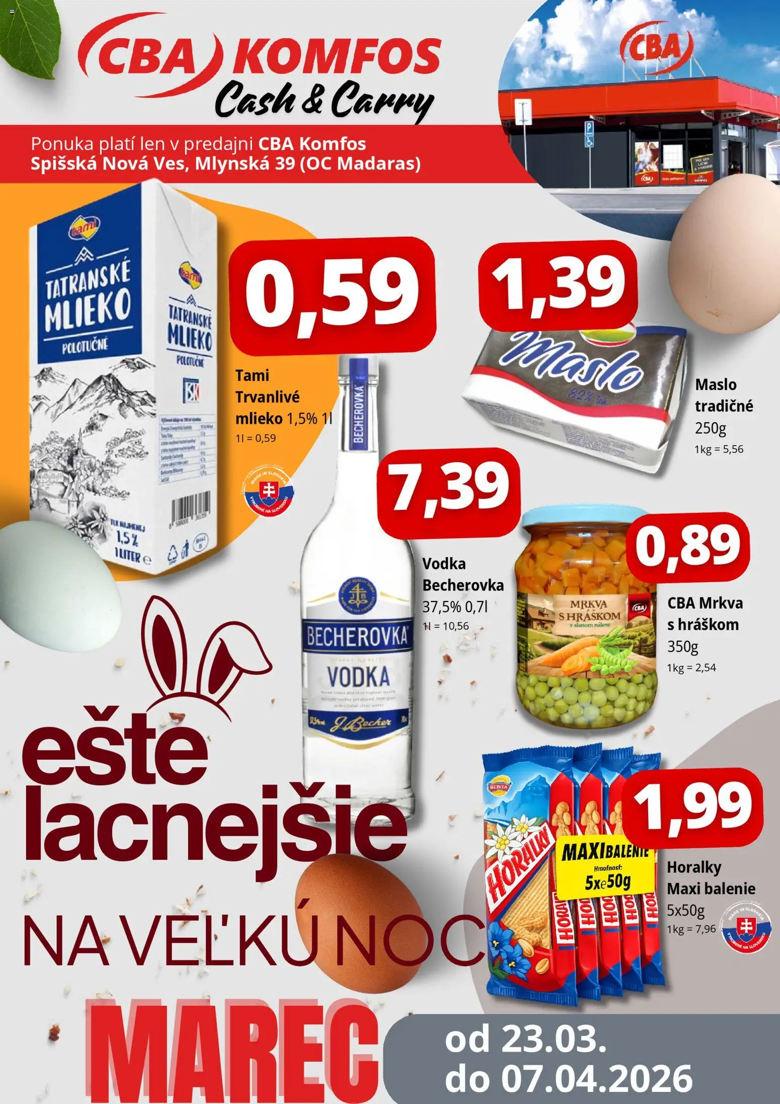 Náhľad CBA Komfos letáku platného od 23.03.2026