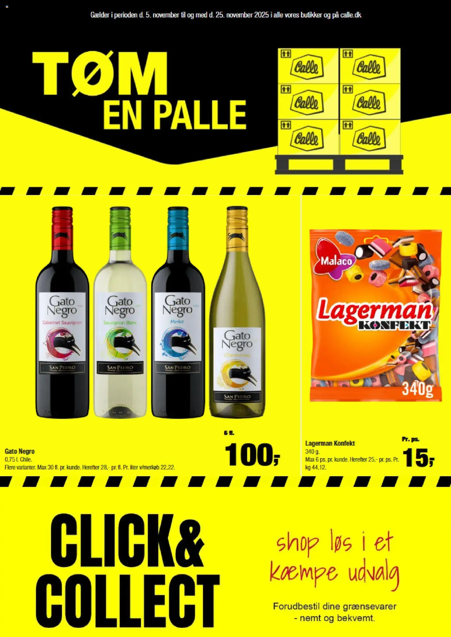 Eksempel på tilbudsavis Tøm en palle fra butik Calle gyldig fra 05/11/2025