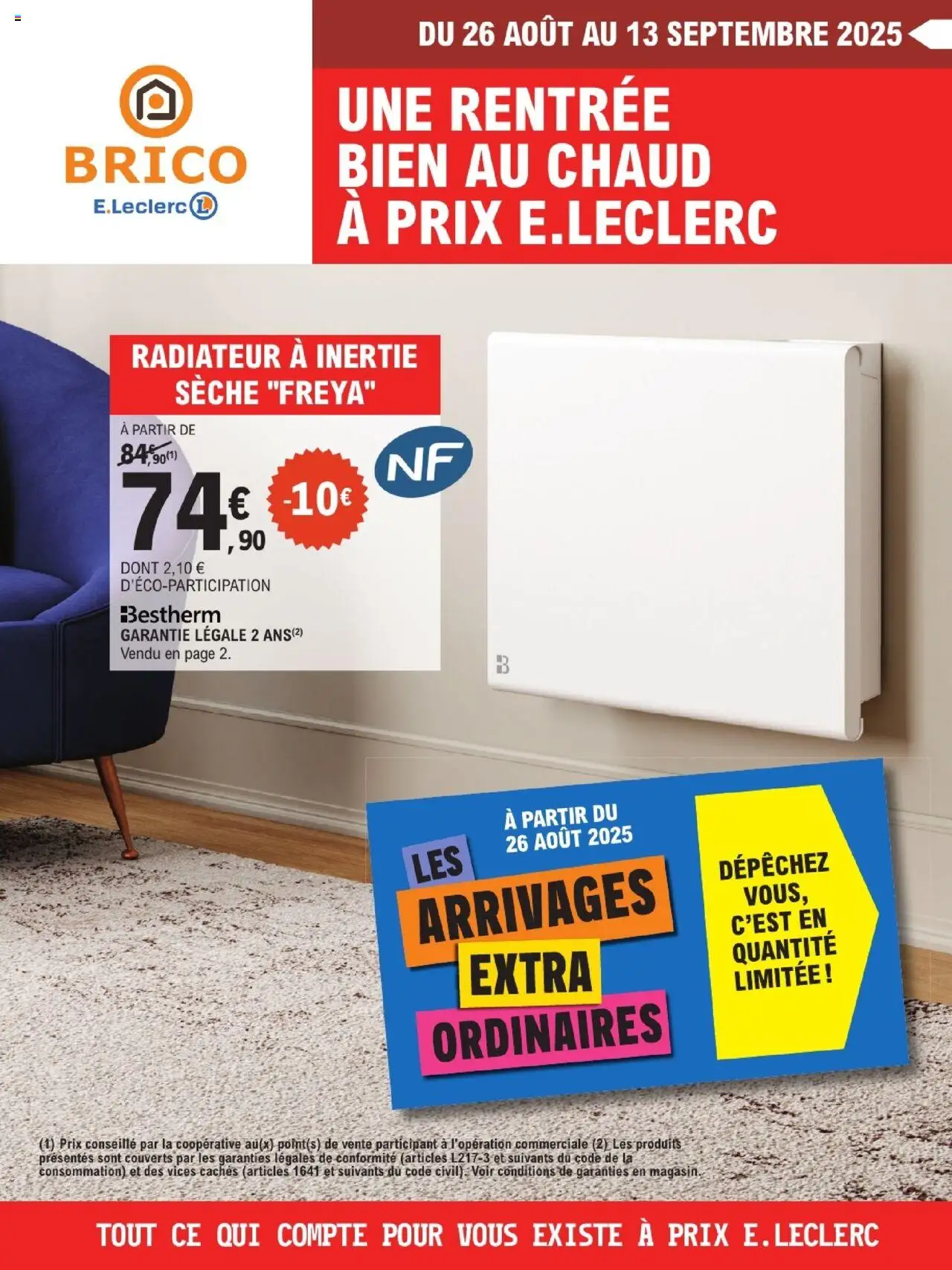 E-catalogue Une rentrée bien au chaud à prix E.Leclerc | Varennes sur Seine de la boutique Brico E.Leclerc valable du 26/08/2025 - Page numéro 1