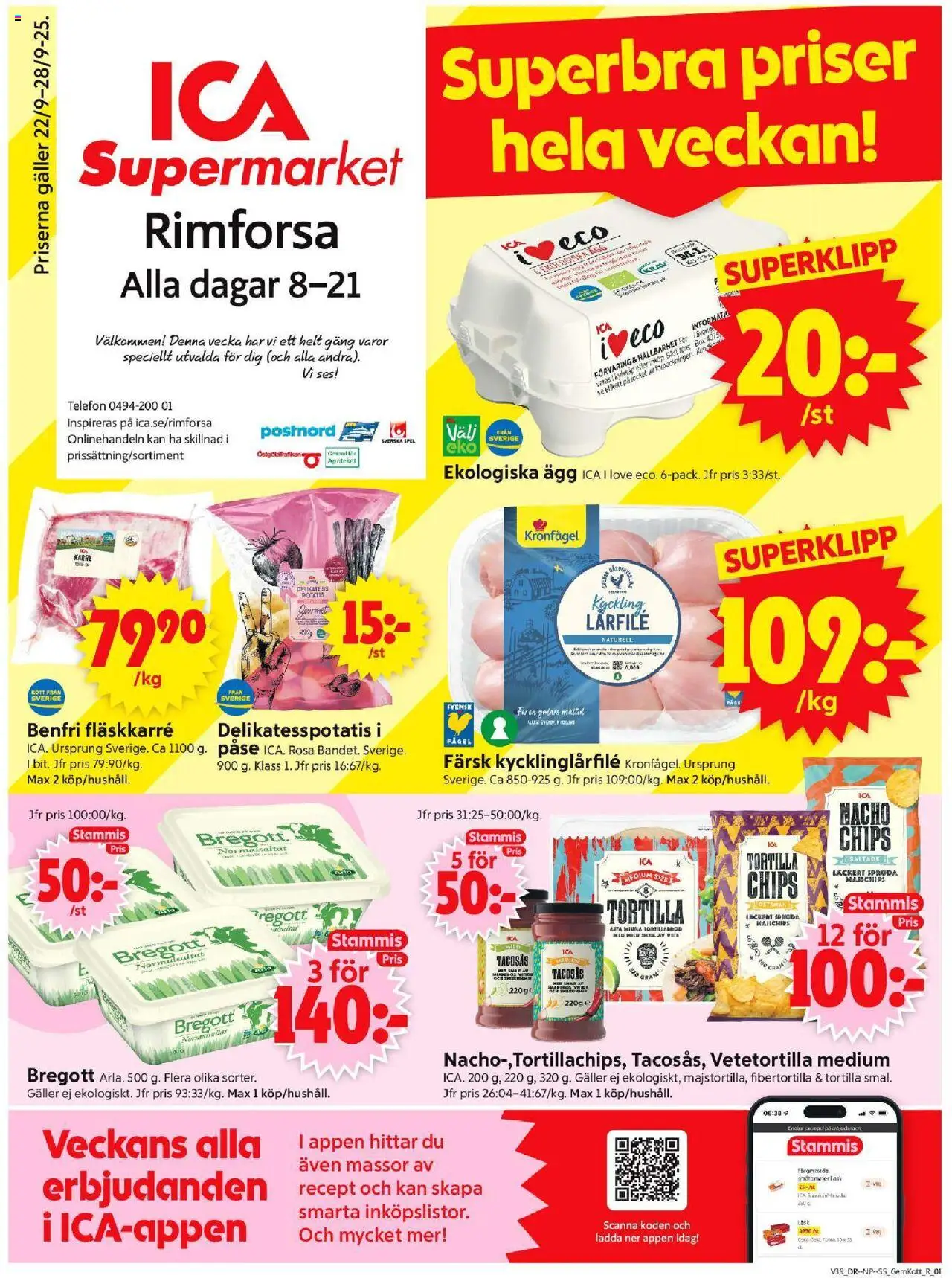 Rimforsa är giltig 22/09 2025 > Veckans Erbjudanden gäller från 22/09/2025 till 28/09/2025 sidnummer 1