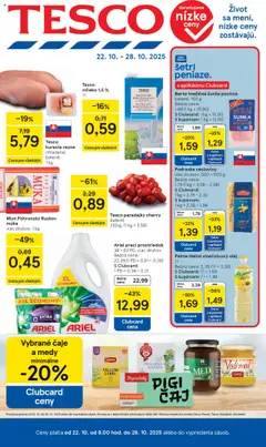 Náhľad Tesco letáku platného od 22.10.2025