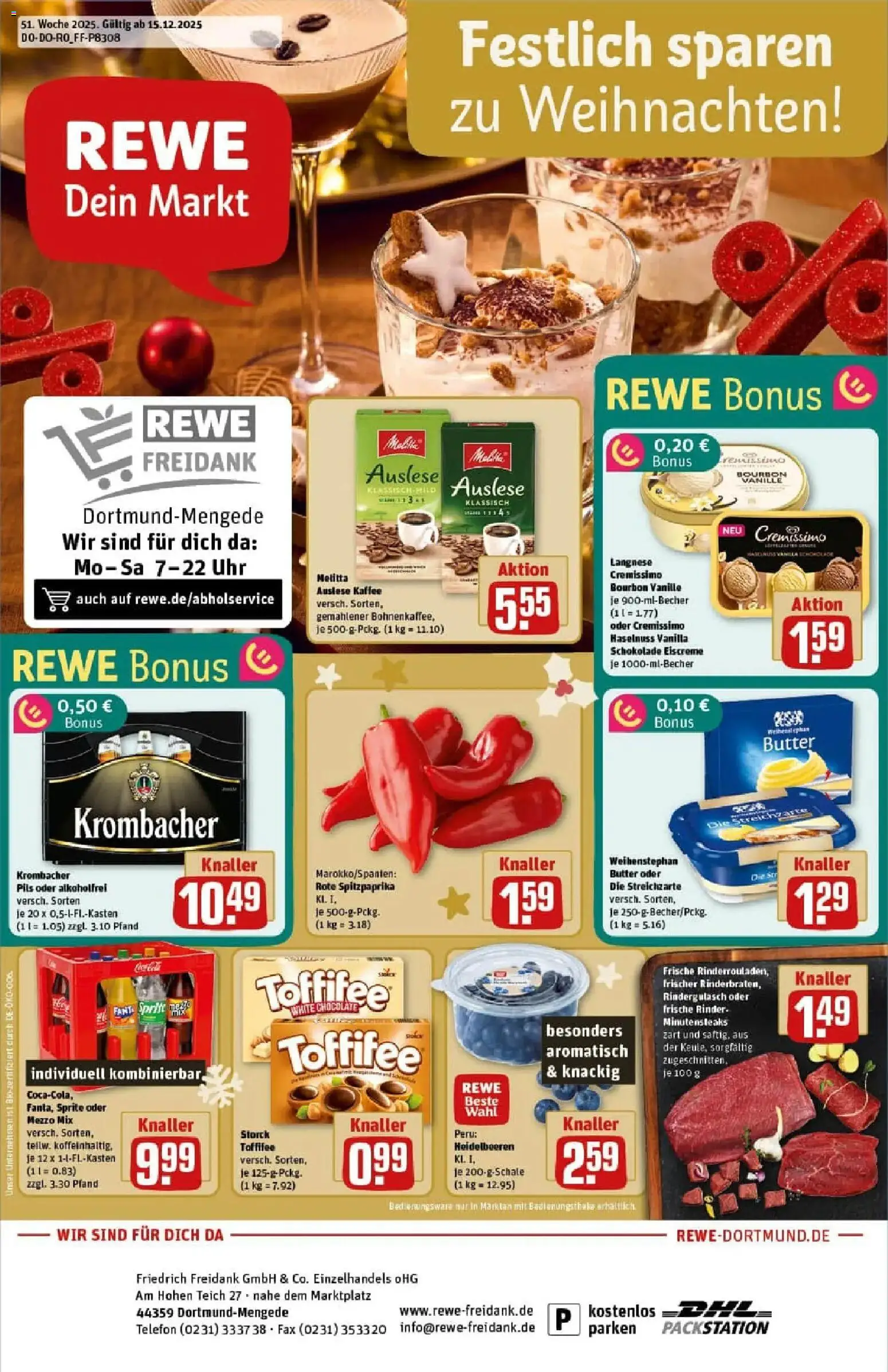 Vorschau von dem Prospekt des Geschäftes Rewe, gültig ab dem 15.12.2025