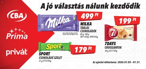 CBA Príma - Aktuális óriásplakátok megtekintése, amely érvényes 2026.01.05.-től