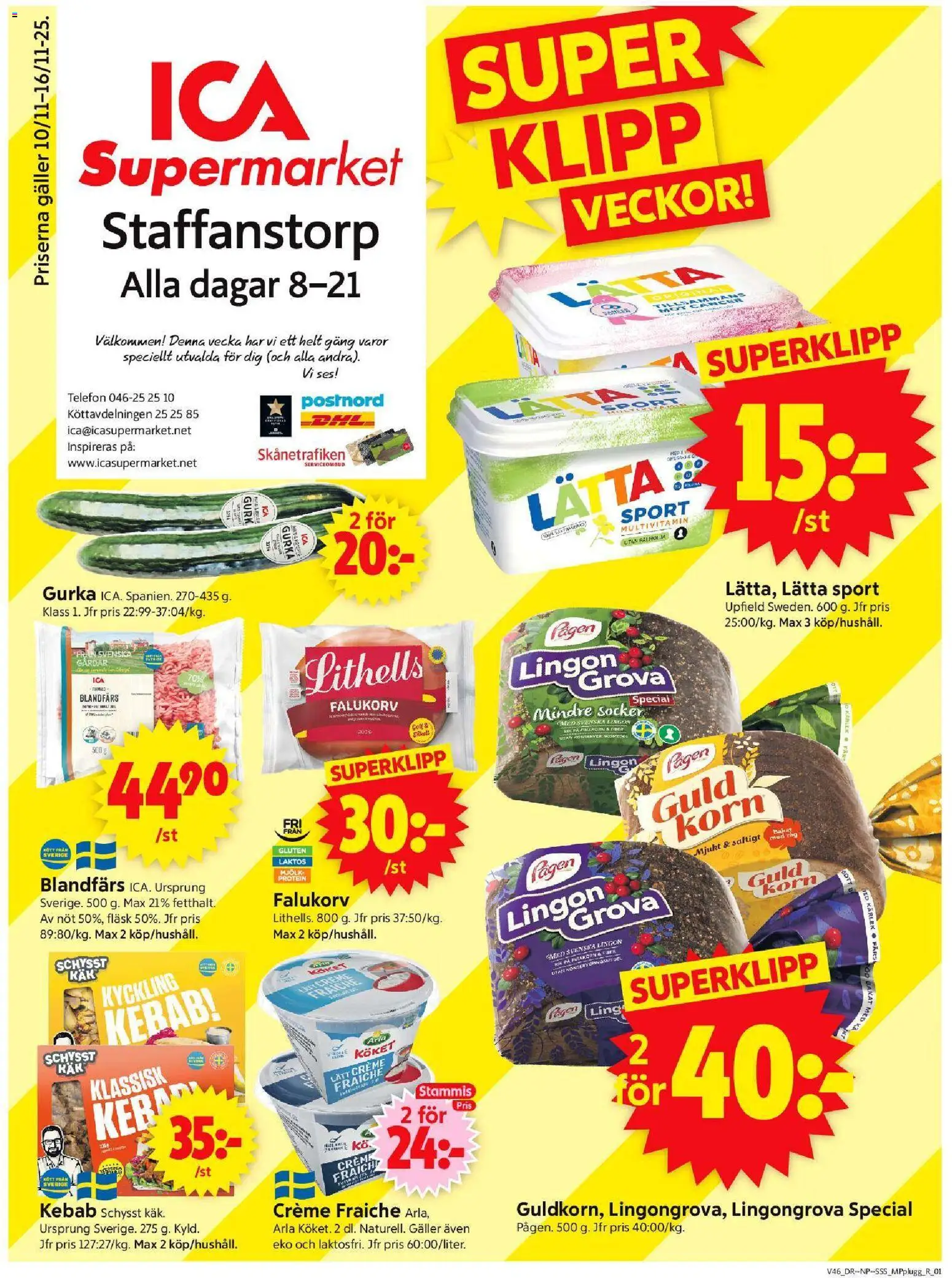 Förhandsgranska reklamblad Staffanstorp från butik ICA Supermarket gäller från 10/11/2025