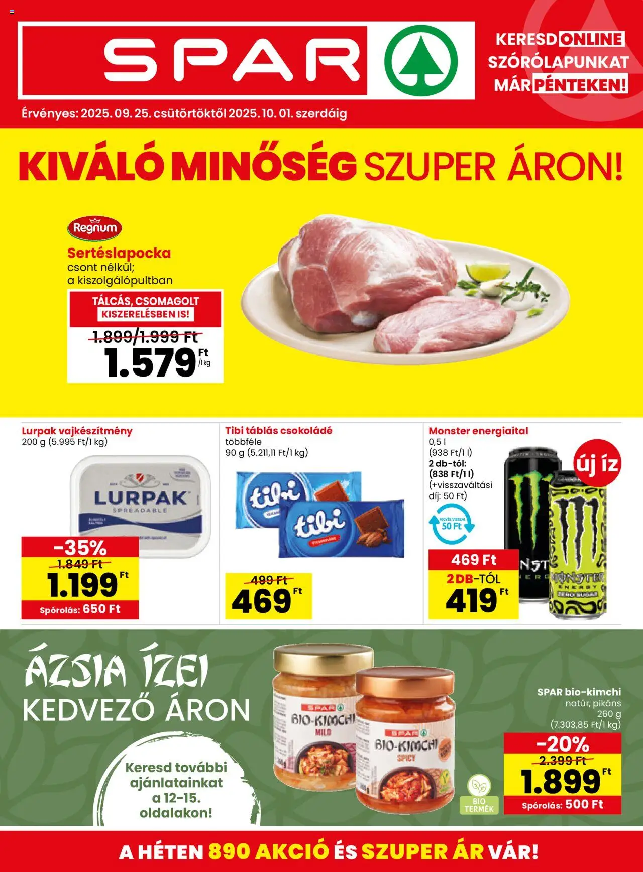 Spar aktuális szórólap, érvényes 2025.09.25.-től - 1 oldal