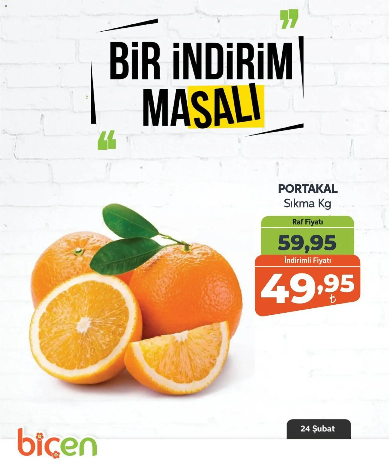 Biçen Market Bir İndirim MaSalı - meyve 24.02.2026 - Broşürünün önizlemesi