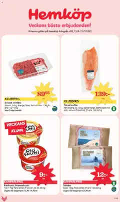 Förhandsgranska reklamblad Aktuella reklamblad Hemköp från butik Hemköp gäller från 15/09/2025