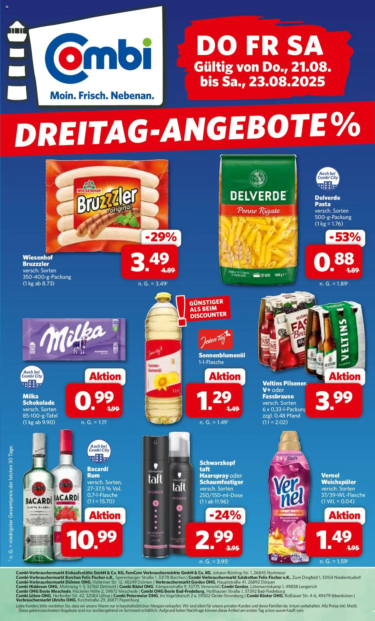 Combi Dreitag-Angebote (vom 21.08.2025 - 23.08.2025)