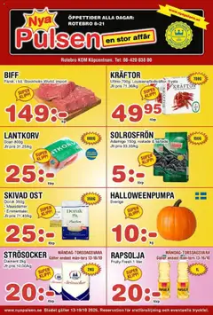 Förhandsgranska reklamblad Aktuella reklamblad Nya Pulsen från butik Nya Pulsen gäller från 13/10/2025