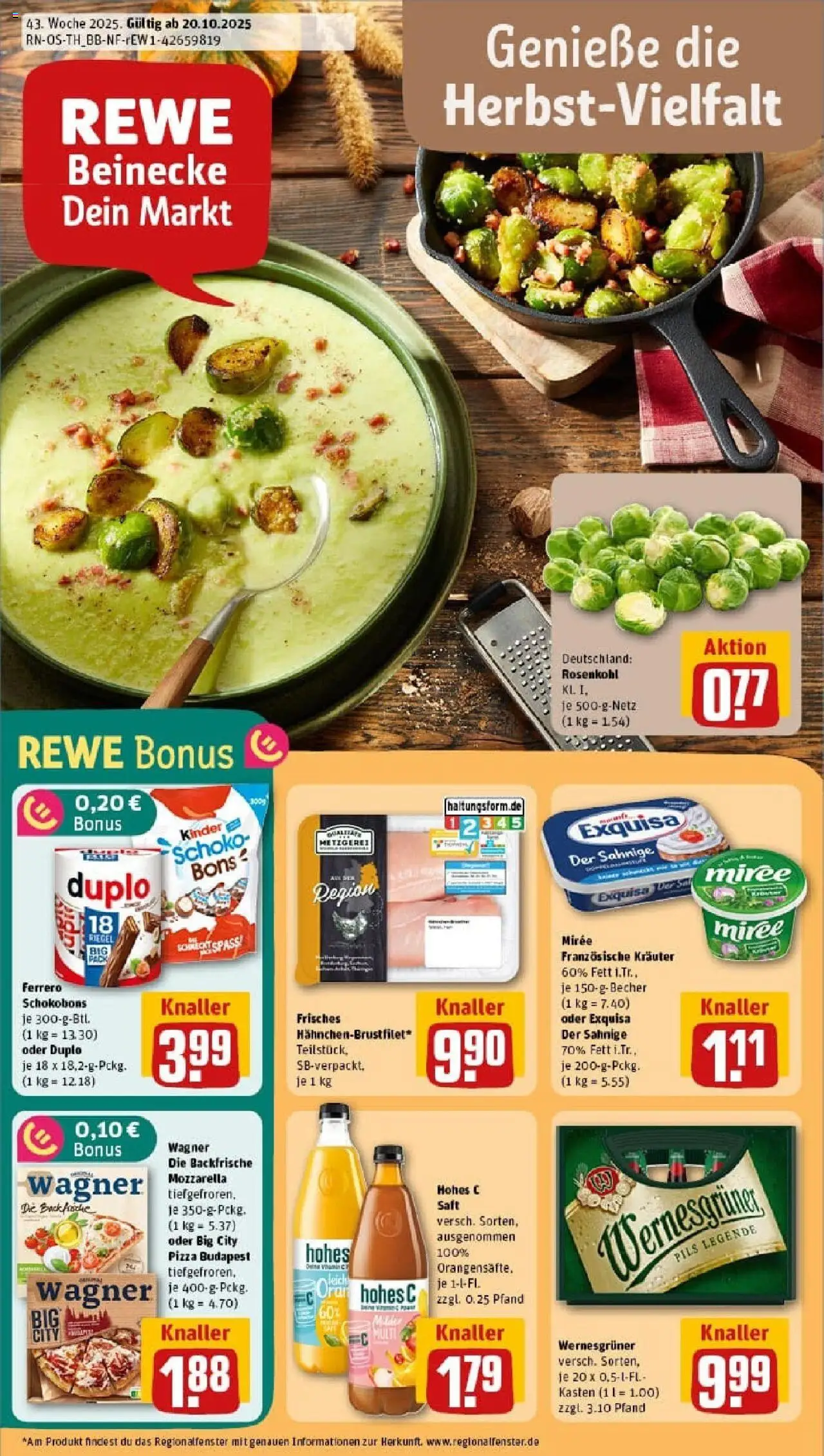 REWE Prospekt ab 19.10.2025 nächste Woche - Prospekt Erfurt	