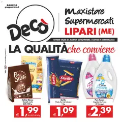 Anteprima dell'opuscolo Volantino Maxistore, Supermercati - Lipari dal negozio Decò valido da 25/11/2025