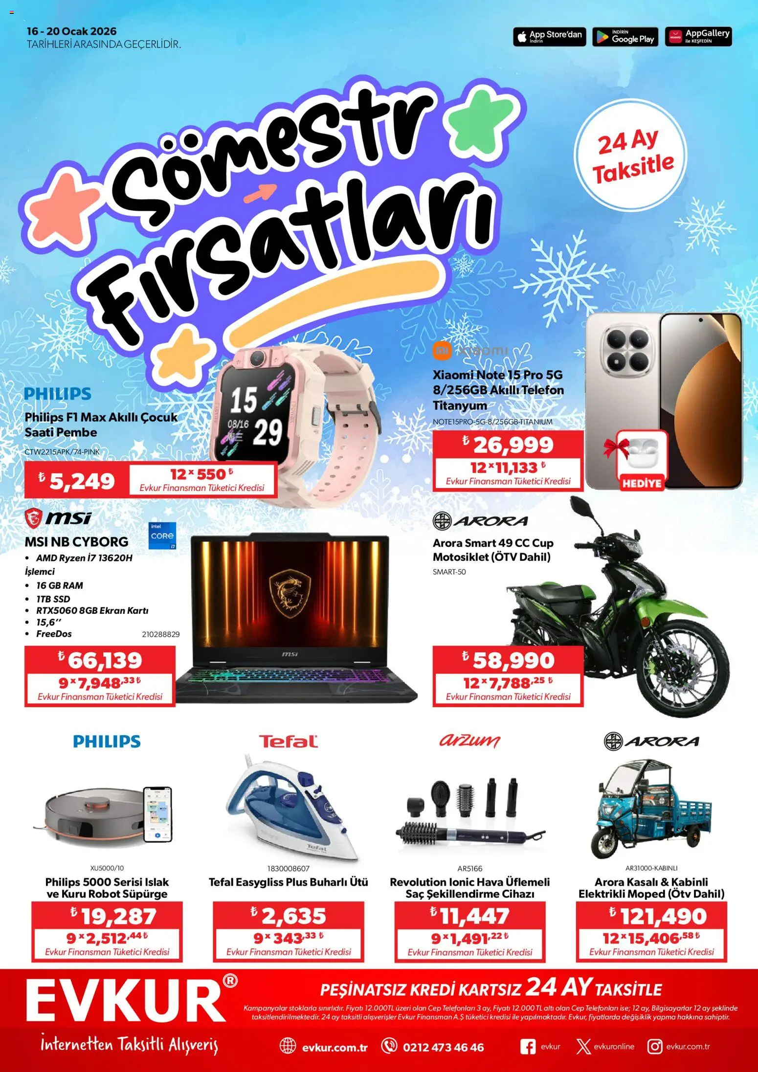 Evkur Katalog 16.01.2026 - Broşürünün önizlemesi - Telefon, Robot süpürge, Robot, Ütü, Akıllı telefon, Ocak