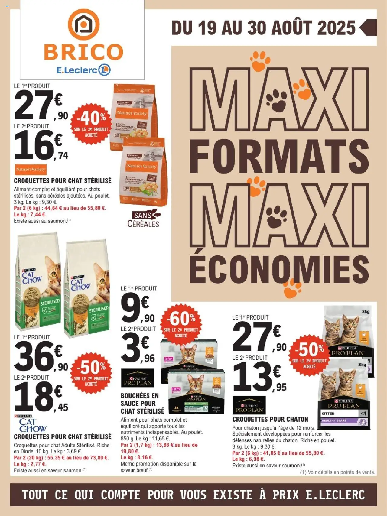Catalogue Maxi formats maxi économies | Amilly de la boutique Brico E.Leclerc valable du 19/08/2025 - Page numéro 1