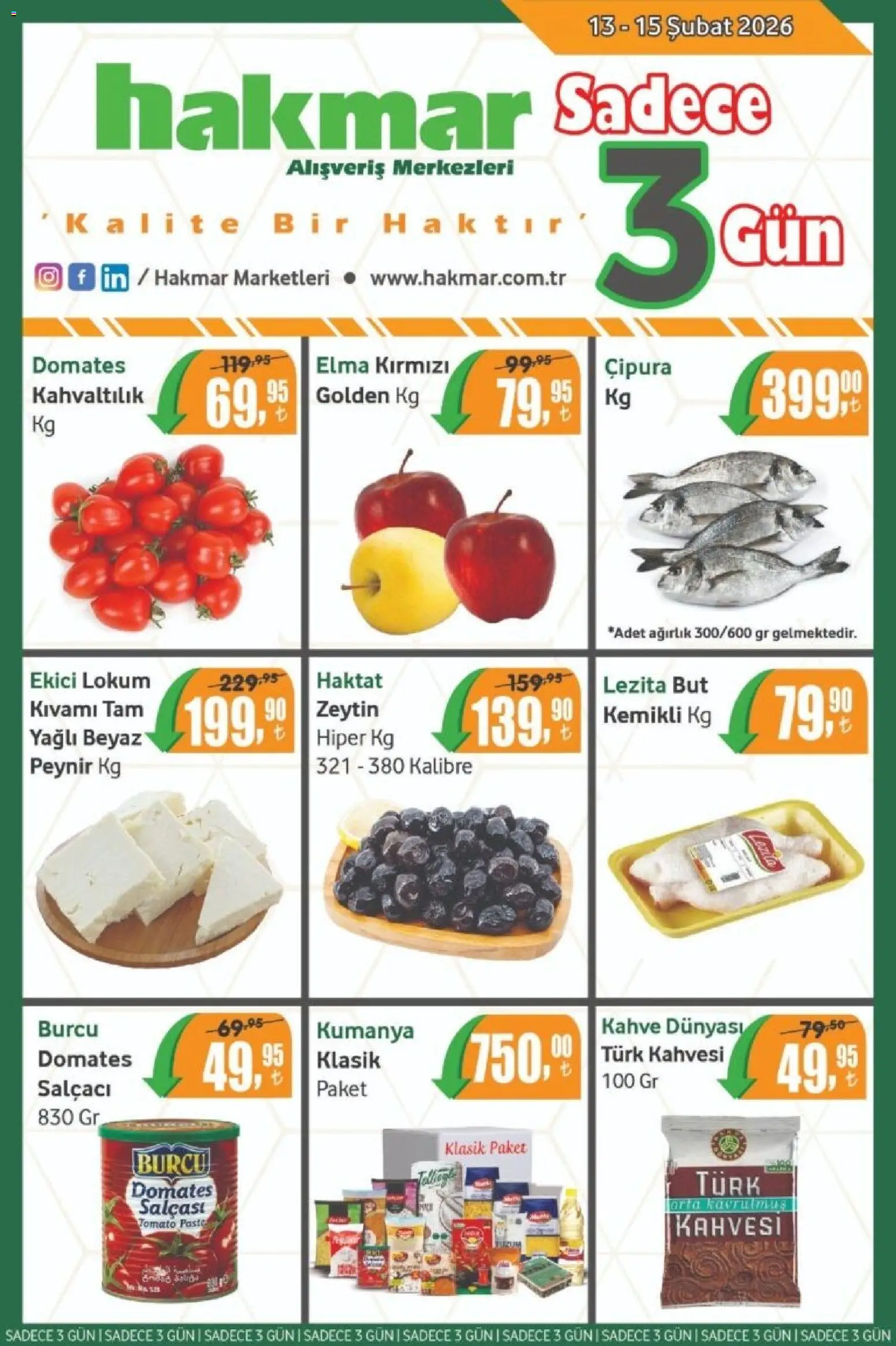 Hakmar Katalog Sadece 3 Gün 13.02.2026 - Broşürünün önizlemesi