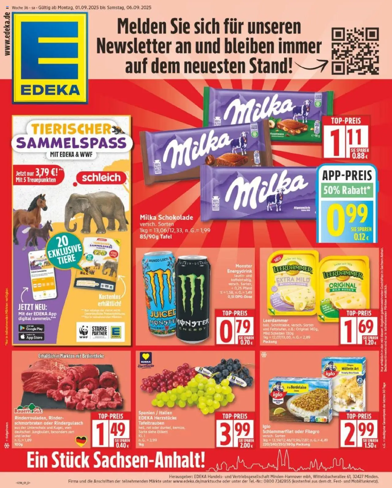Edeka DE shop DE Folder geldig vanaf 01-09-2025 - Paginanummer 1 - Mango, Monster, La, Tafel