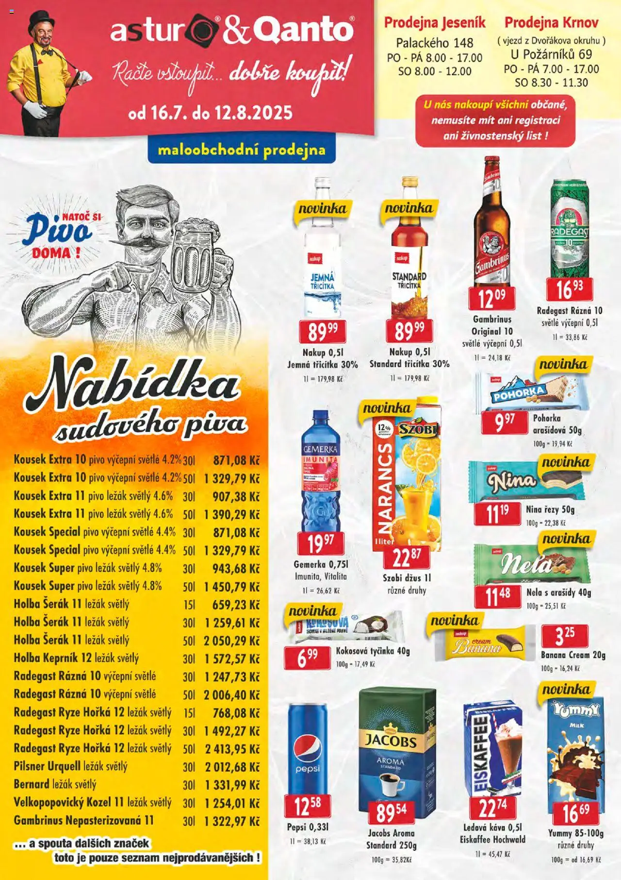  Astur & Qanto Leták - cash&carry Jeseník, Krnov (16.07.2025 - 12.08.2025)