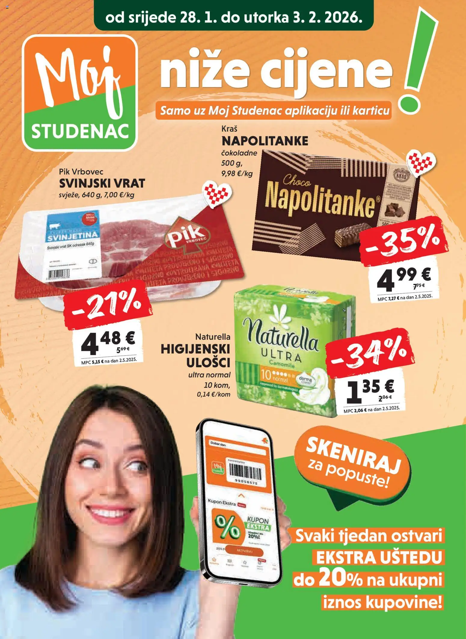 Pregled letka Moj Studenac trgovine Studenac vrijedi od 28.01.2026