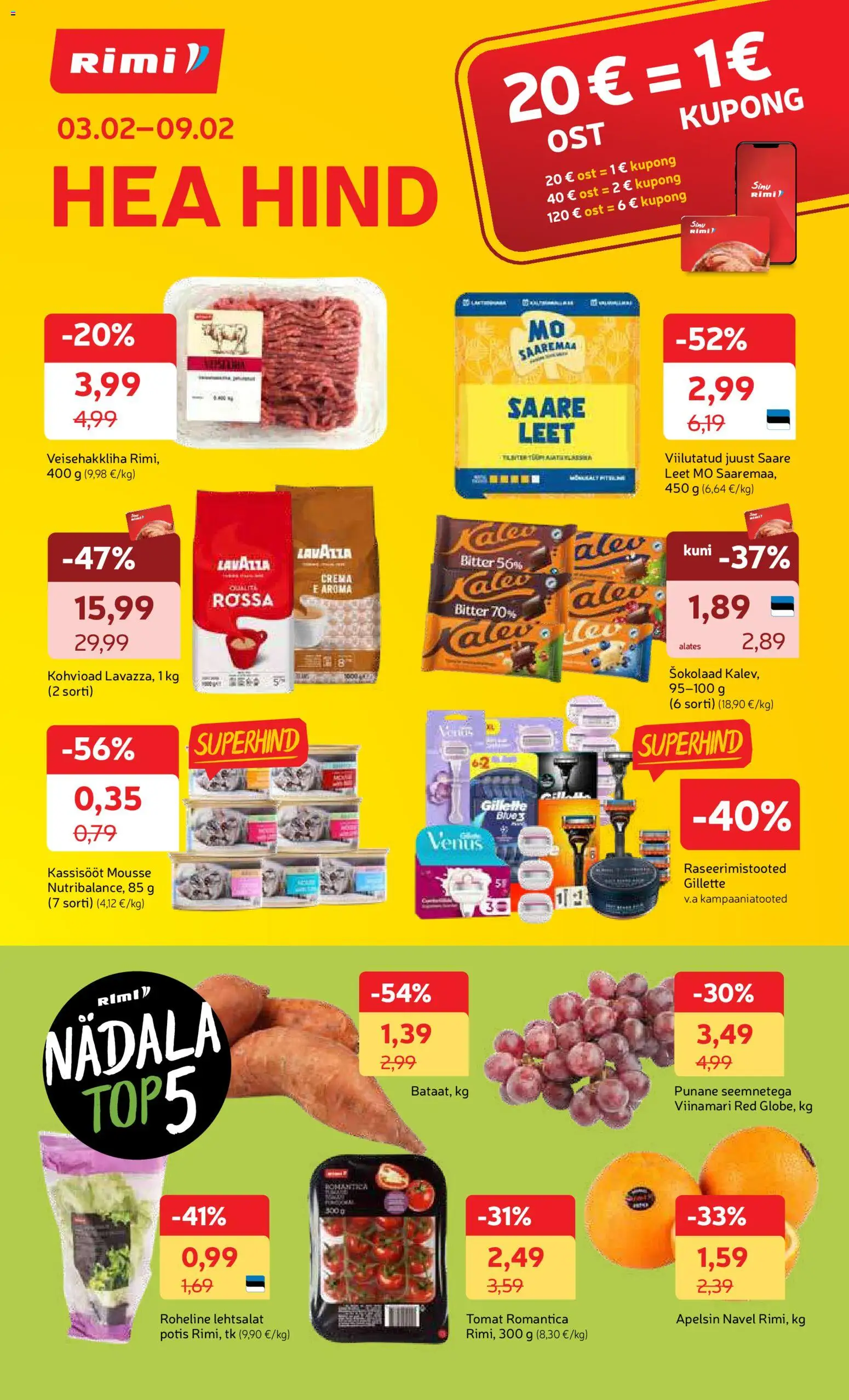 Rimi kliendilehe eelvaade alates 03.02.2026