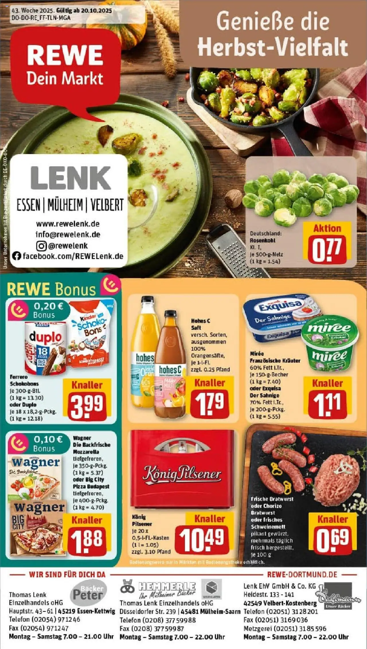 REWE Prospekt ab 19.10.2025 nächste Woche - Prospekt Essen	