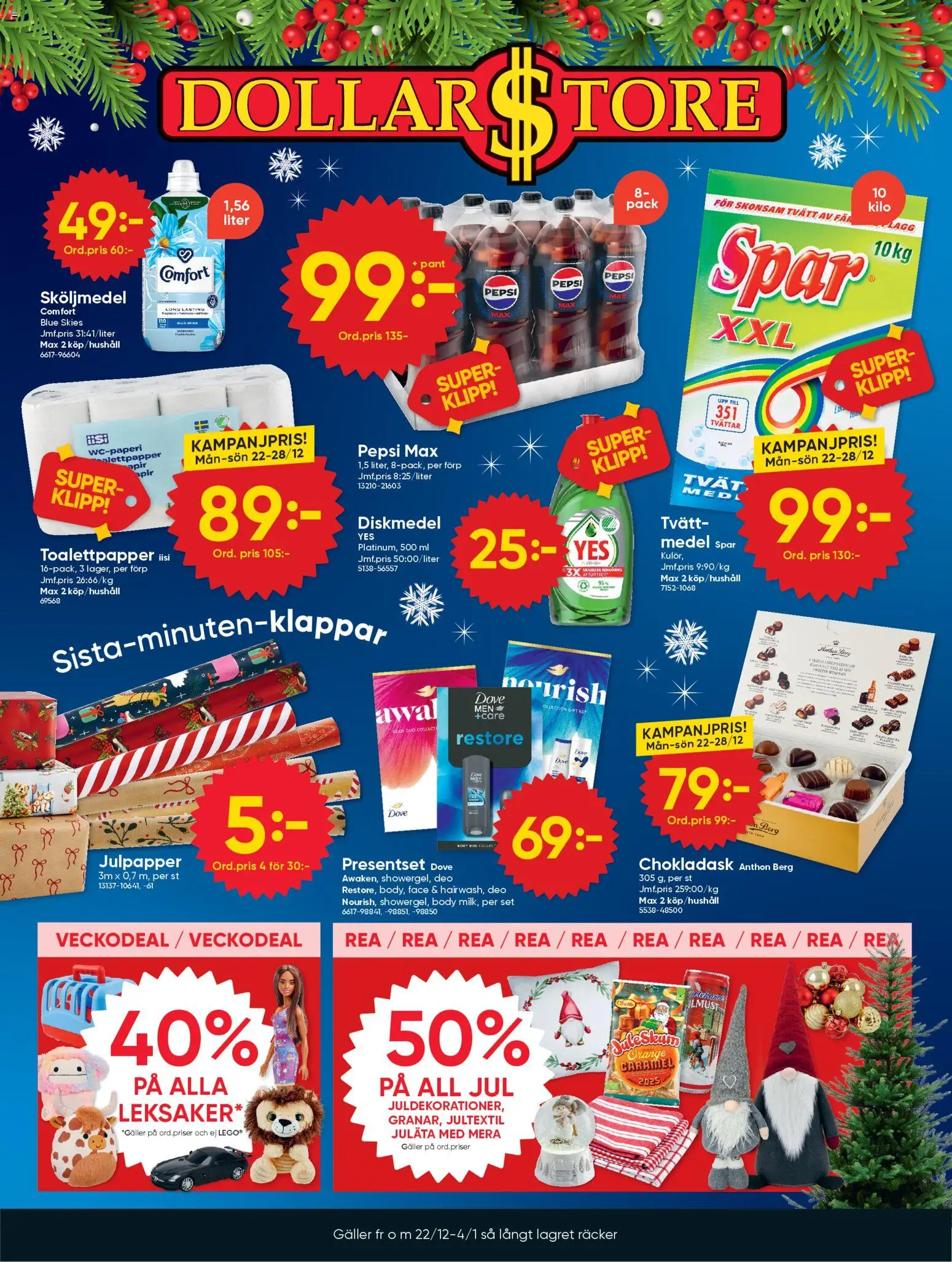 Förhandsgranska reklamblad Aktuella reklamblad Dollar Store från butik Dollar Store gäller från 22/12/2025
