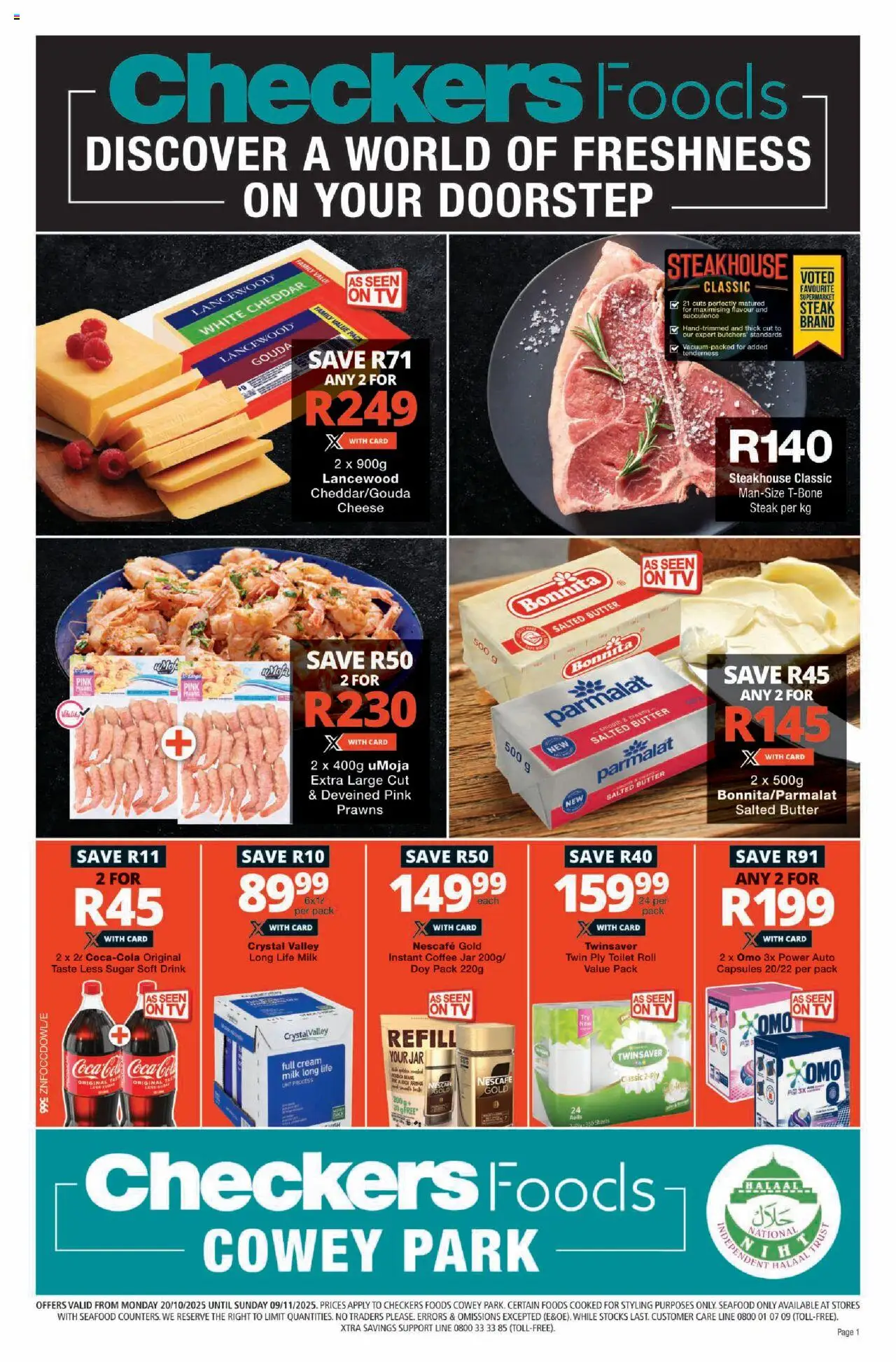 Checkers Kwazulu Natal - Foods Cowey Park October Month-End Promotion 20/10 - 09/11/2025 >> Catalogue