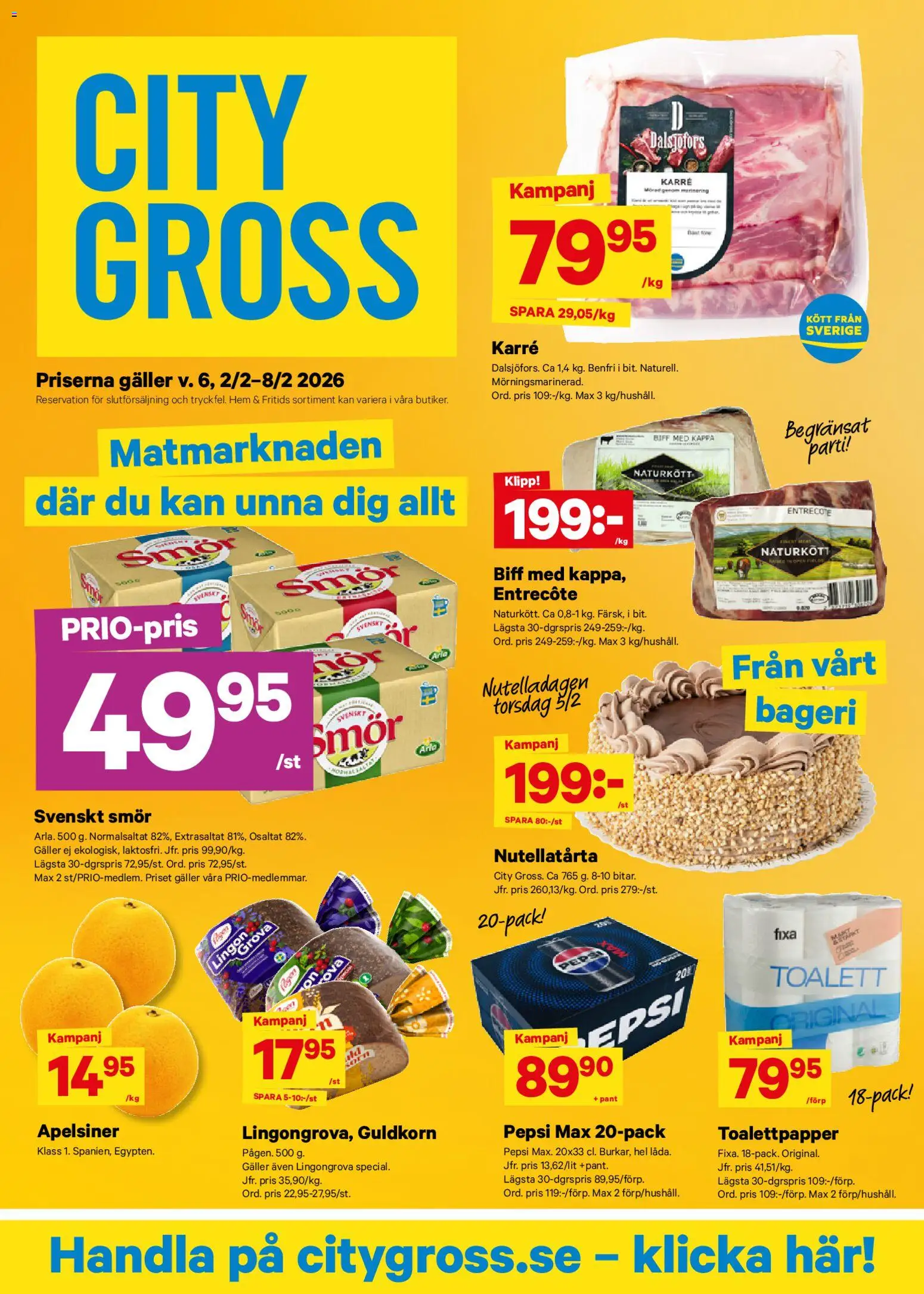 Förhandsgranska reklamblad Aktuella reklamblad City Gross från butik City Gross gäller från 02/02/2026