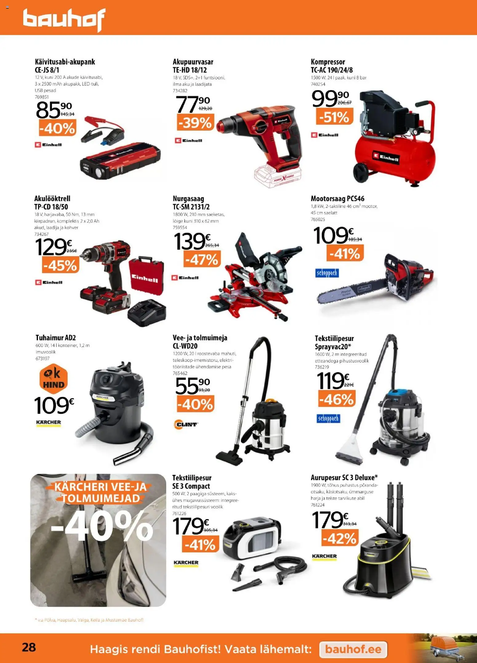 Bauhof kliendilehe eelvaade alates 2026.01.06