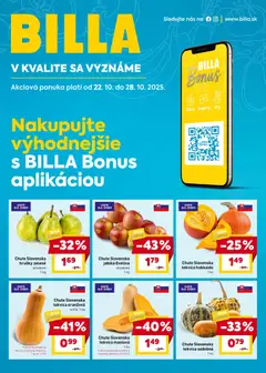 Náhľad Billa letáku platného od 22.10.2025