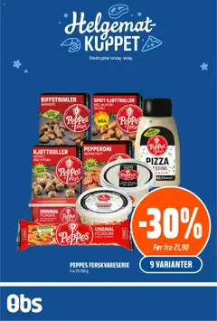 Forhåndsvis Helgemat Kuppet fra butikk Coop Obs gyldig fra 18/09/2025