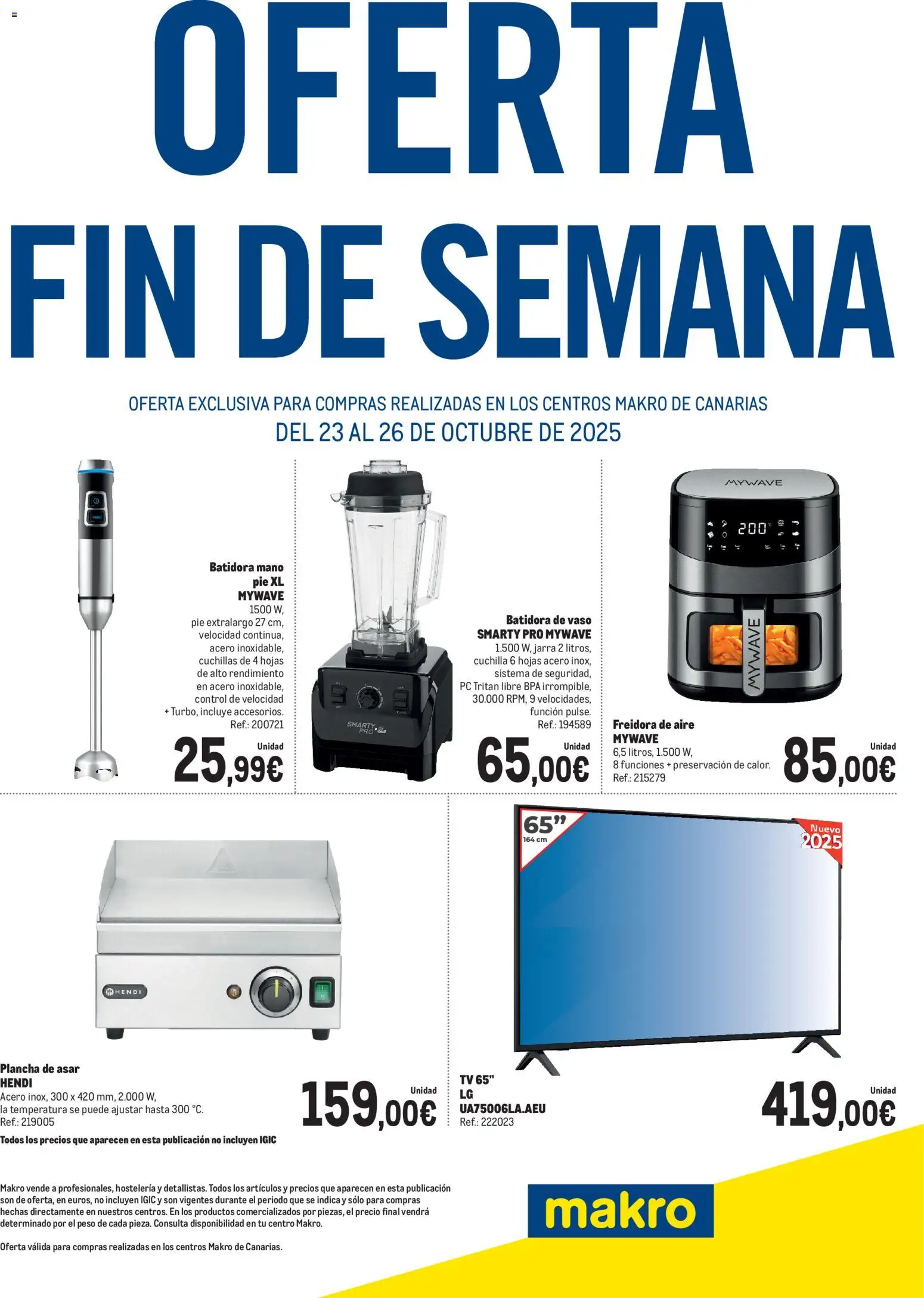Makro Oferta Fin de semana Canarias > 23/10 - 26/10/2025 > Ofertas