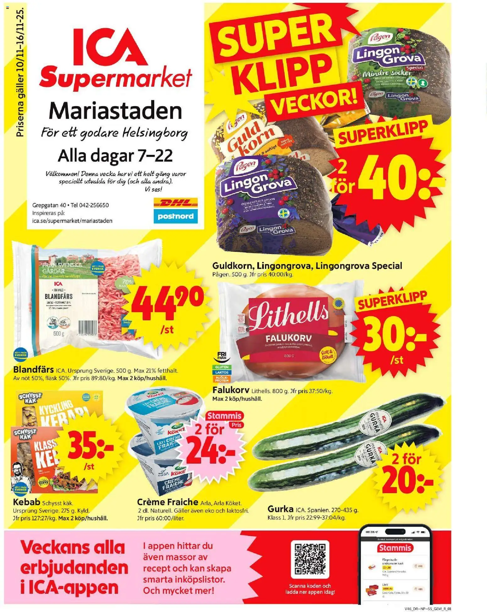Förhandsgranska reklamblad Helsingborg från butik ICA Supermarket gäller från 10/11/2025