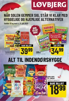 Eksempel på tilbudsavis Regnvejrsavis fra butik Løvbjerg gyldig fra 22/07/2025