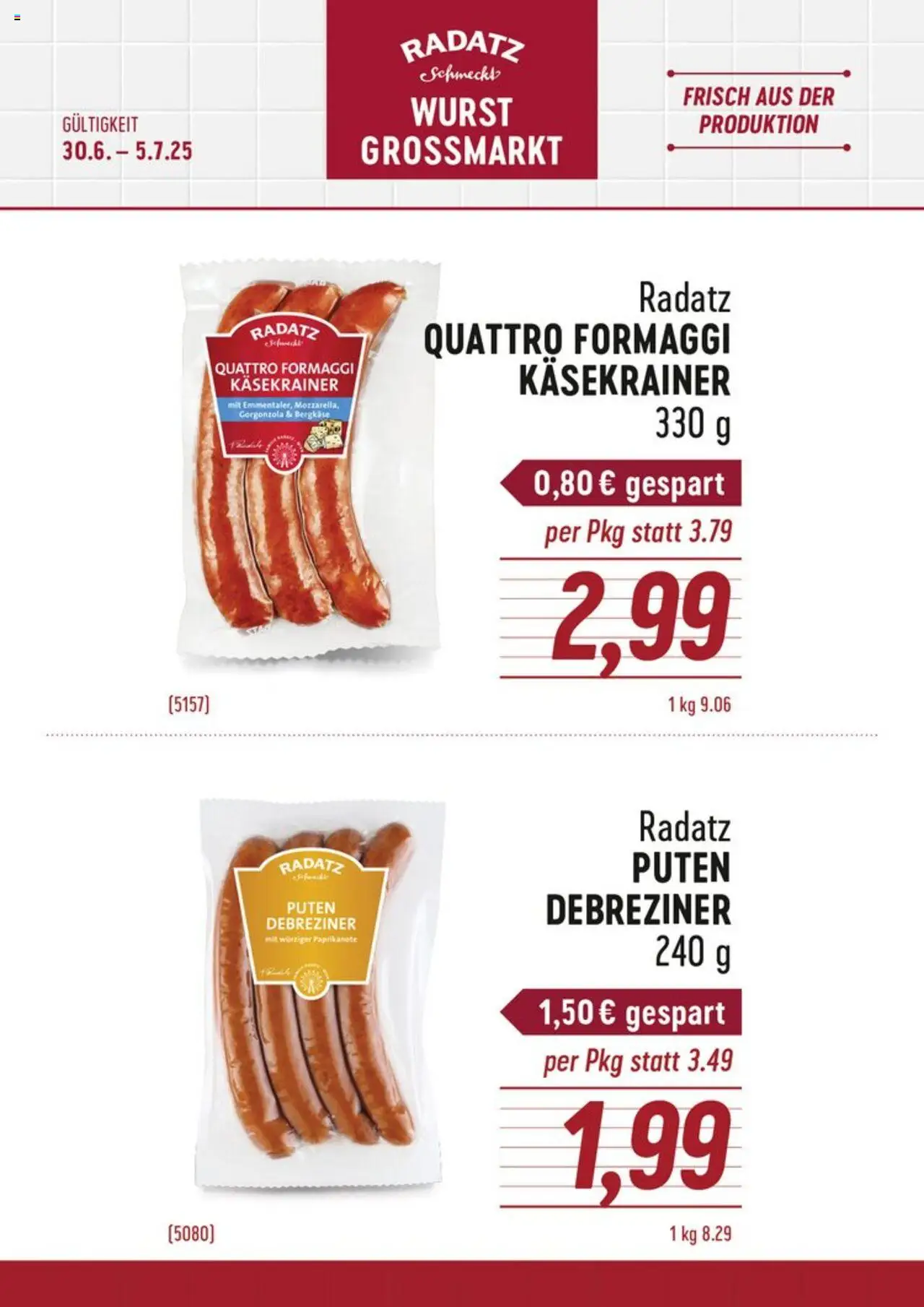  Radatz Angebote ab (30.06.2025 - 05.07.2025) - Seite 1 - Wurst