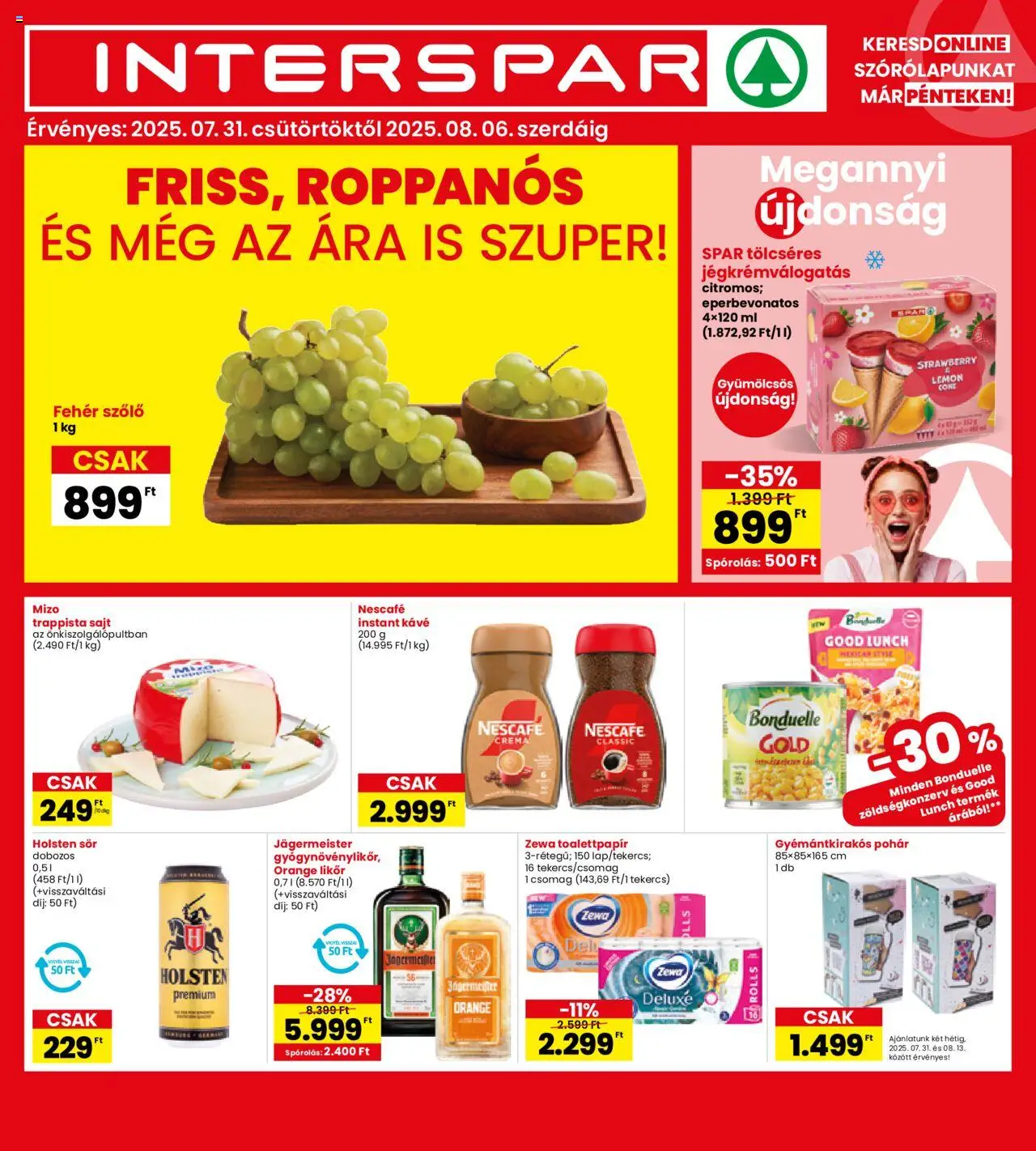 Interspar aktuális szórólap, érvényes 2025.07.31.-től - 1 oldal