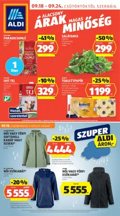 Aldi - Akciós újság Aldi megtekintése, amely érvényes 2025.09.18.-től