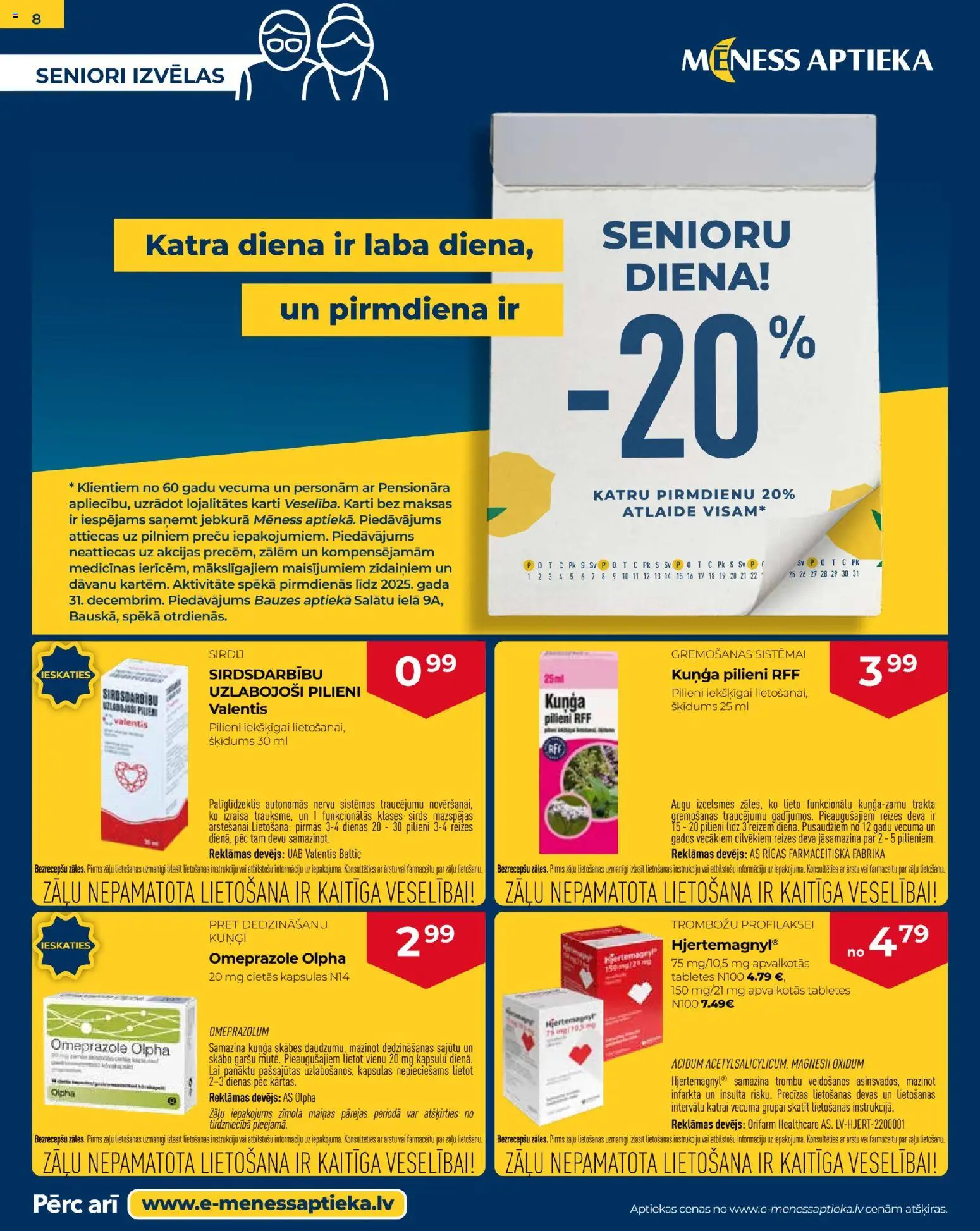Skatīt Mēness aptieka akciju bukletu, derīgs no 2025.12.01
