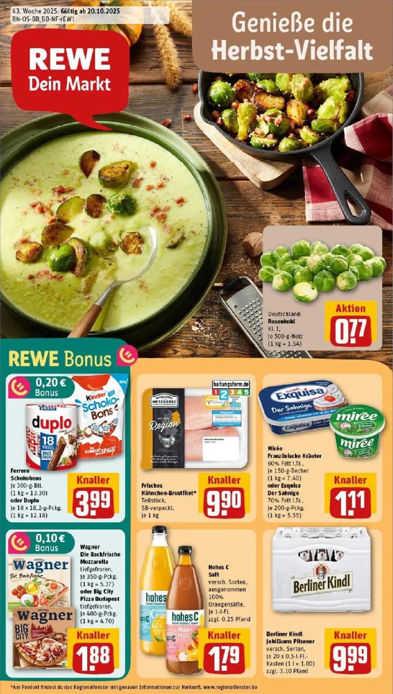 REWE Prospekt ab 19.10.2025 nächste Woche - Prospekt Berlin / Friedrichshain	