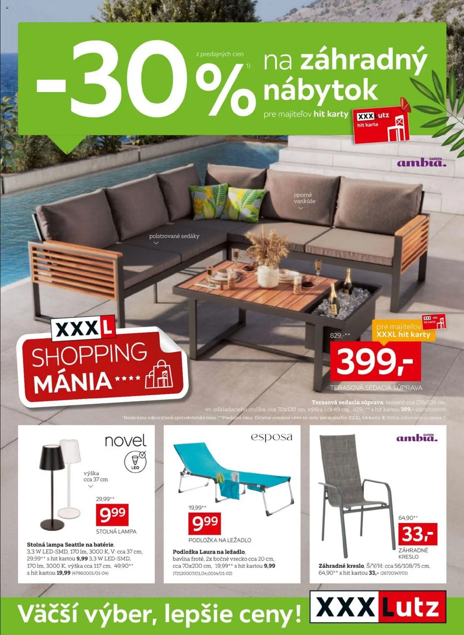 Náhľad XXXLutz letáku platného od 06.04.2026 - Kreslo, Nábytok, Sedacia súprava, Lampa, Záhradný nábytok, Vankúše, Stolná lampa, Ležadlo