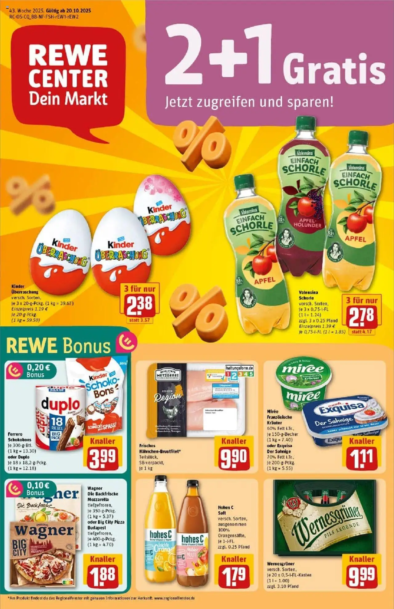 REWE Prospekt ab 19.10.2025 nächste Woche - Prospekt Weimar / Schöndorf	