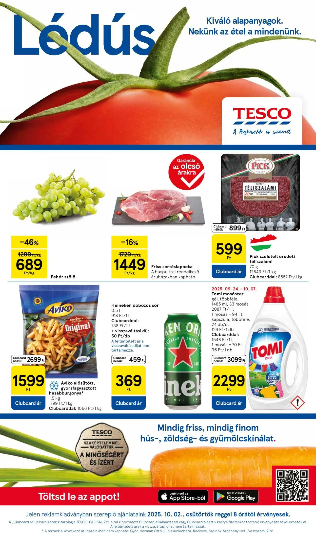 Tesco aktuális szórólap, érvényes 2025.10.02.-től - 1 oldal