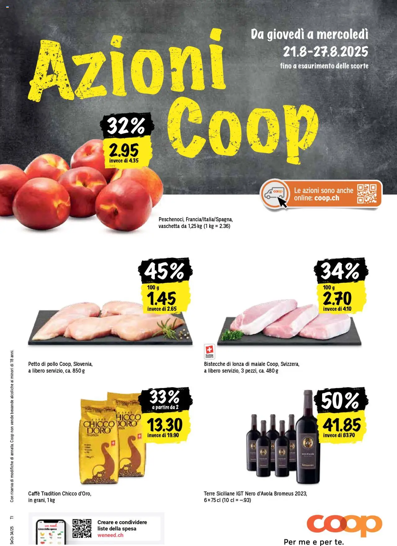 Coop Una settimana di azioni ab 21.08.2025 - Nächste woche - Seitennummer 1