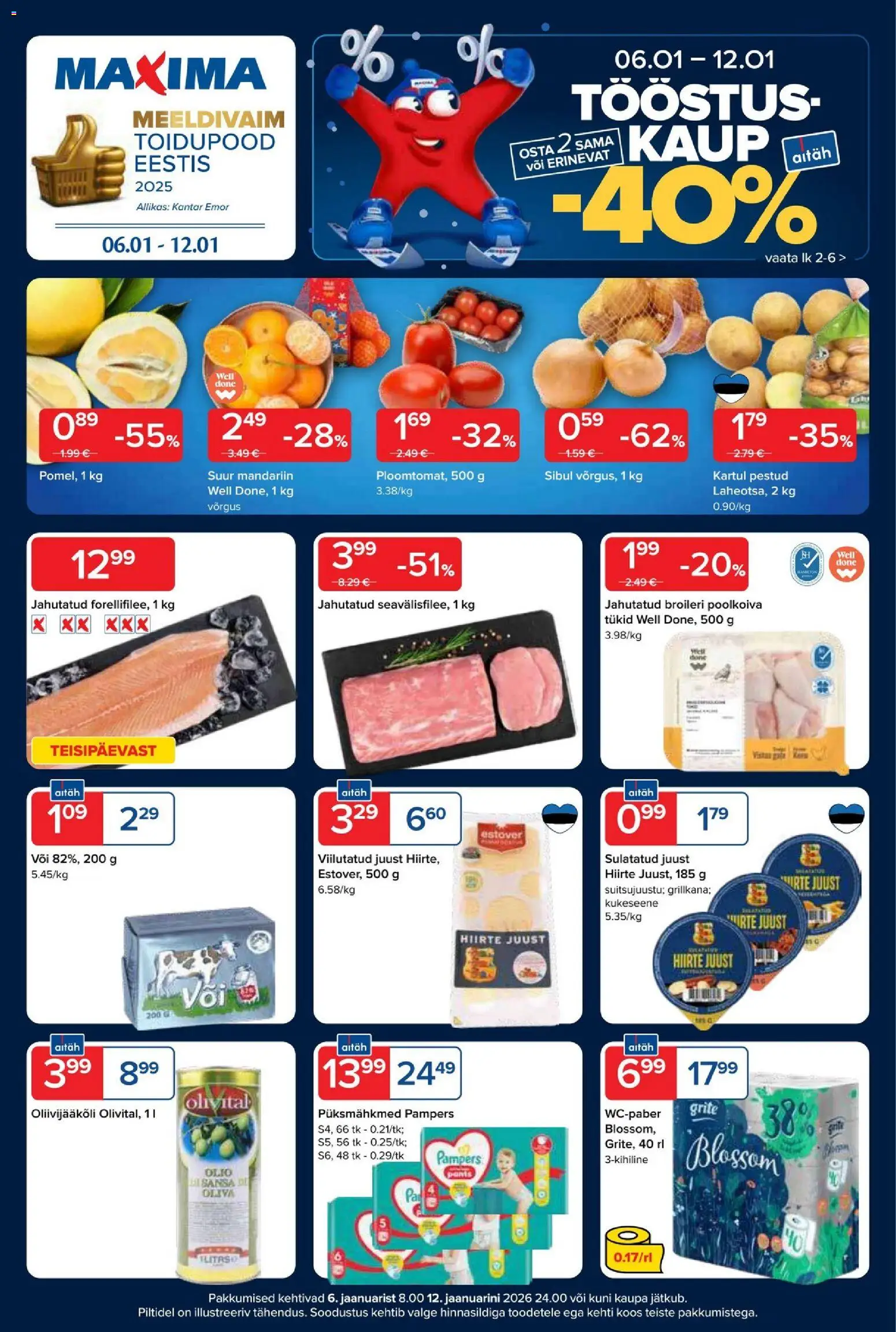 Maxima kliendilehe eelvaade alates 2026.01.06