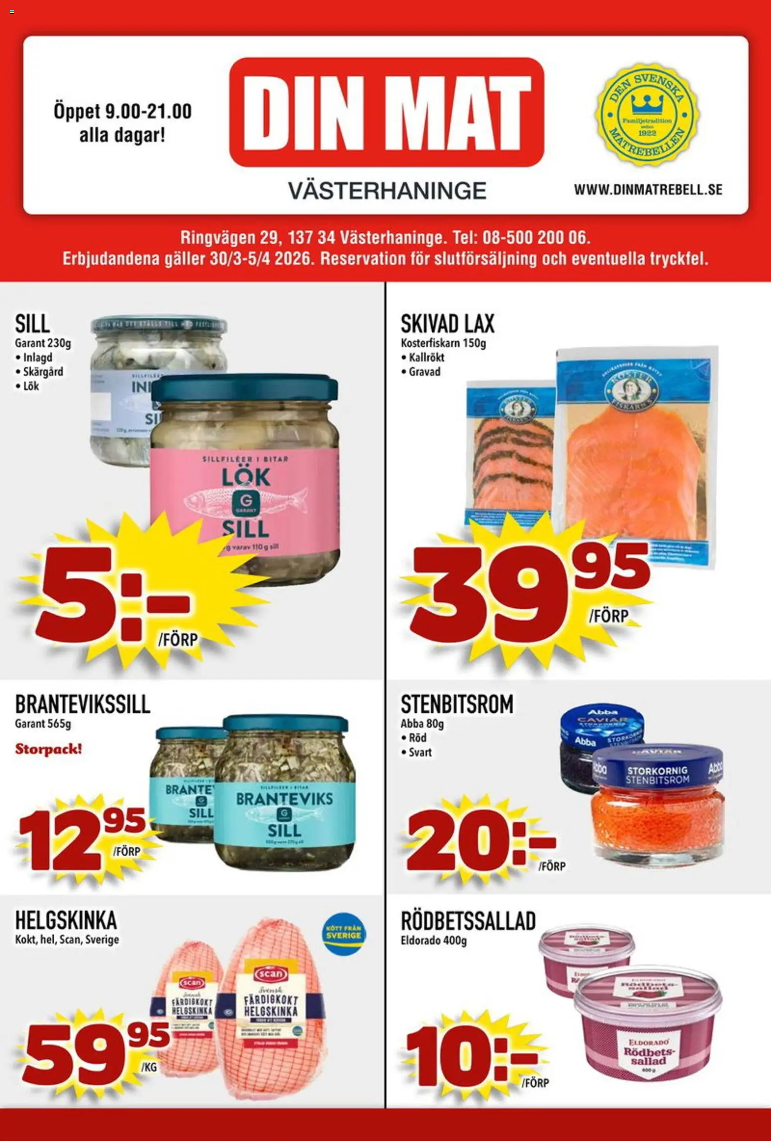 Förhandsgranska reklamblad Din Mat erbjudanden från butik Din Mat gäller från 30/03/2026