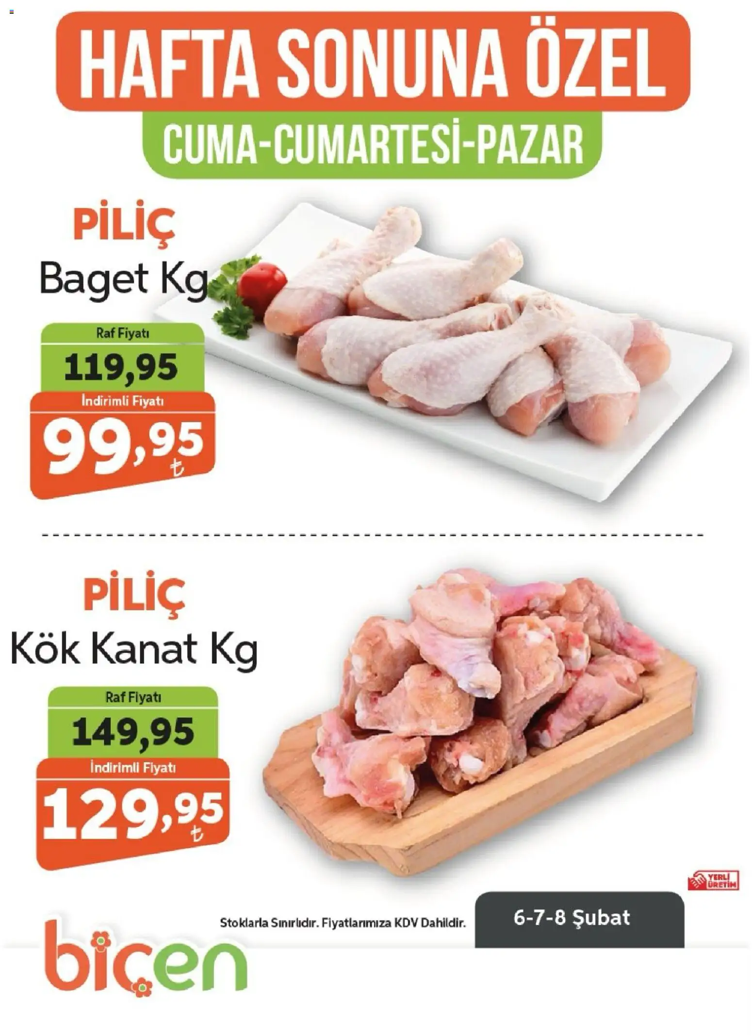Biçen Market Hafta Sonuna Özel - Piliç Ürünleri 06.02.2026 - Broşürünün önizlemesi