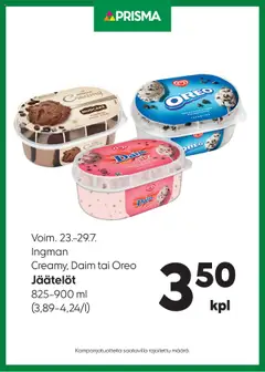 Kaupan Prisma Tarjoukset Ingman jäätelöt esikatselu, voimassa 23/07/2025