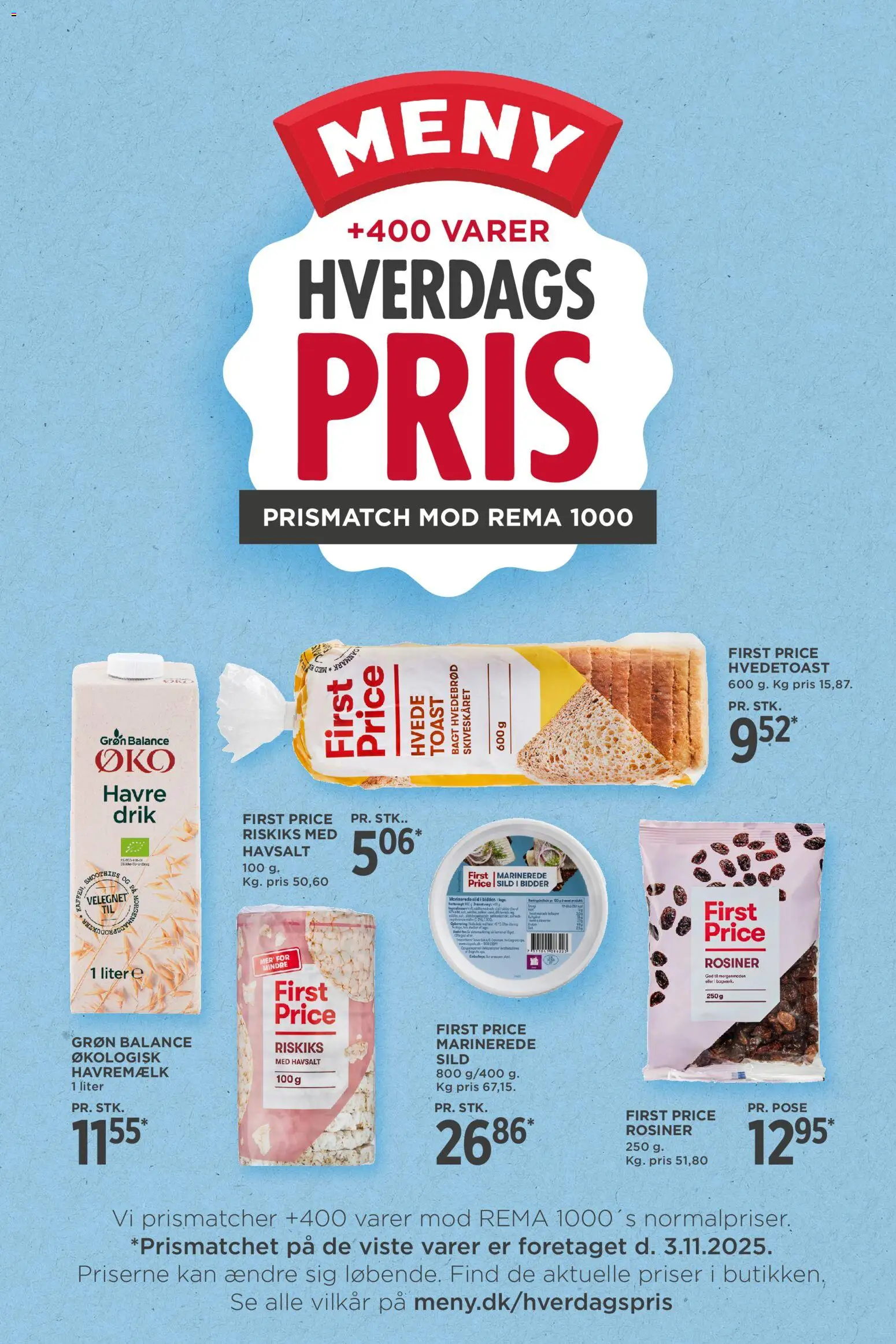 Eksempel på tilbudsavis Hverdagspris fra butik Meny gyldig fra 03/11/2025