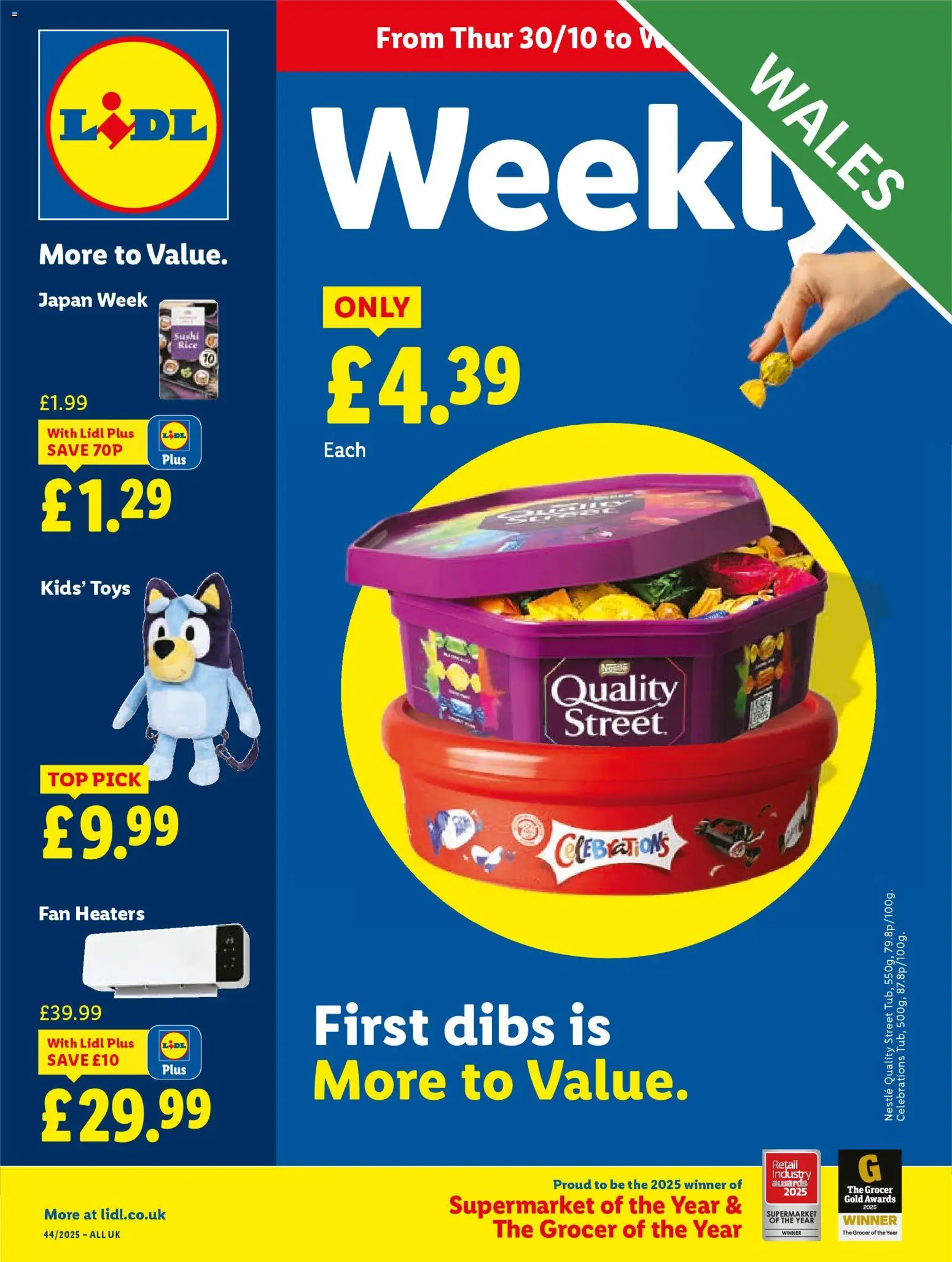Lidl shop Lidl Weekly Wales valid from 30/10/2025 - Page number 1 - Sushi, Fan, Toys, Rice